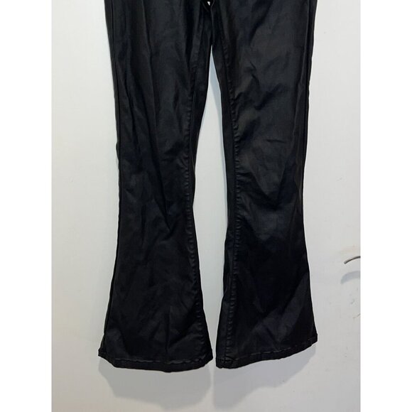 Edikted Black Luna Faux Leather Flare Leg Pants Women Size Small - Picture 3 of 10